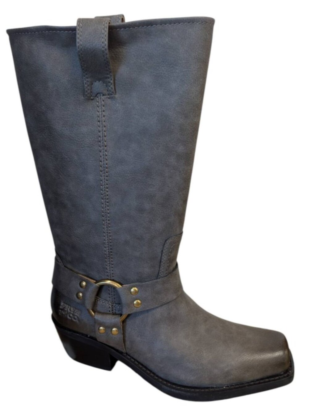 Frye and Co. Women's Lorrie Harness 12 Tall Moto Boots (Smoke) Size 8.0 - O